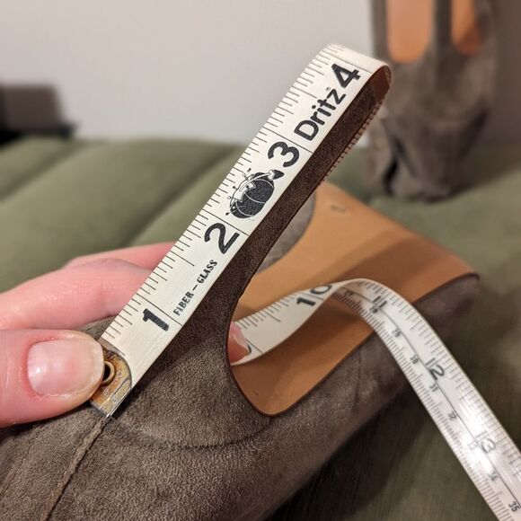 BCBGeneration Cassia Peep Toe Olive Suede Booties - Picture 8 of 10